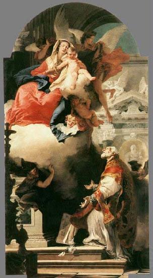 TIEPOLO, Giovanni Domenico The Virgin Appearing to St Philip Neri 1740 Spain oil painting art